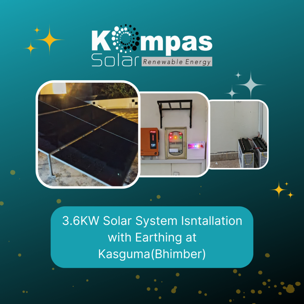 A 3.6KW solar system was recently installed in Kasguma Bhimber, providing eco-friendly energy solutions to the region. This system harnesses the power of the sun to generate 3.6 kilowatts of electricity, reducing reliance on conventional energy sources and promoting sustainability in this area. The installation promises to make a significant impact in reducing energy costs and carbon footprint for the community.